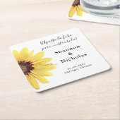 Personalisierte Sonnenblume Aparta la Fecha Rechteckiger Pappuntersetzer (angewinkelt)