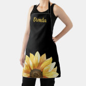 Personalisierte Sonnenblume auf Schwarz Schürze (InSitu)