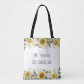Personalisierte Sonnenblume Bester Lehrer überhaup Tasche (Vorderseite)