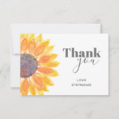 Personalisierte Sonnenblume Dankeschön Karte (Vorderseite)