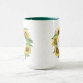 Personalisierte Sonnenblume, die kombinierte Tasse (Zentrum)