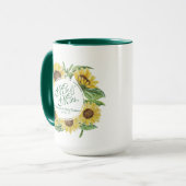 Personalisierte Sonnenblume, die kombinierte Tasse (Vorderseite Links)