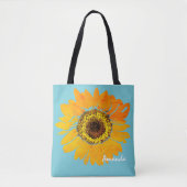 Personalisierte Sonnenblume-Druck-Tasche Tasche (Vorderseite)