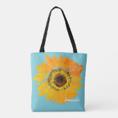 Personalisierte Sonnenblume-Druck-Tasche Tasche (Rückseite)