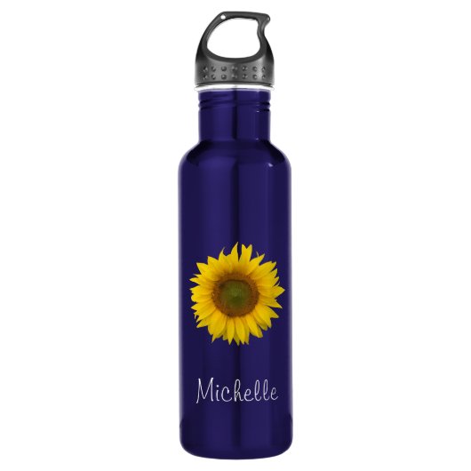 Personalisierte Sonnenblume Edelstahlflasche (Vorderseite)