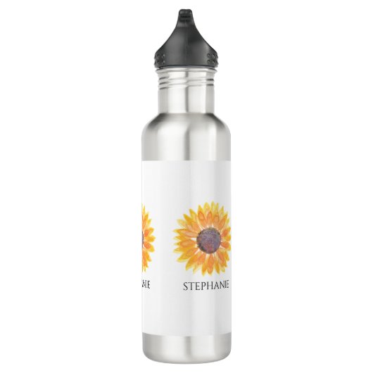 Personalisierte Sonnenblume Edelstahlflasche (Rechts)