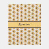 Personalisierte Sonnenblume Fleecedecke (Vorderseite)