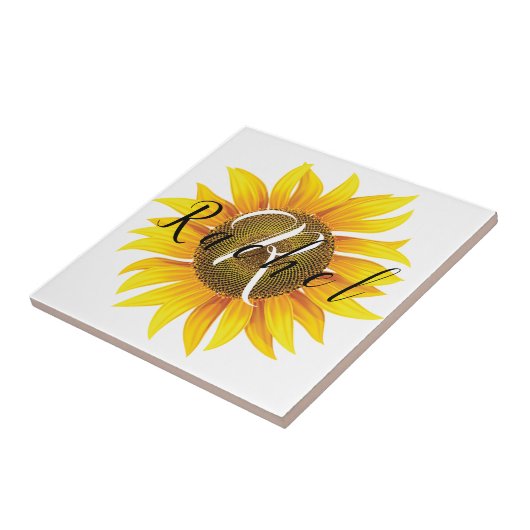 Personalisierte Sonnenblume Fliese (Seite)