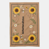 Personalisierte Sonnenblume Geschirrtuch (Vertikal)