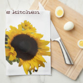 Personalisierte Sonnenblume-Gewohnheit Geschirrtuch (Viertel Falte)