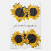 Personalisierte Sonnenblume-Gewohnheit Geschirrtuch (Vertikal)