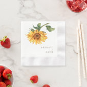 Personalisierte Sonnenblume Gold-Text-Hochzeit gep Serviette (Beispiel)
