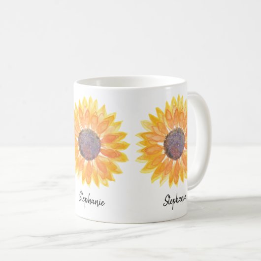 Personalisierte Sonnenblume  Kaffeetasse (VorderseiteRechts)
