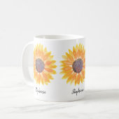 Personalisierte Sonnenblume  Kaffeetasse (Vorderseite Links)