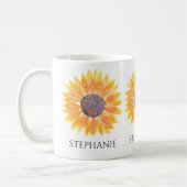 Personalisierte Sonnenblume Kaffeetasse (Links)