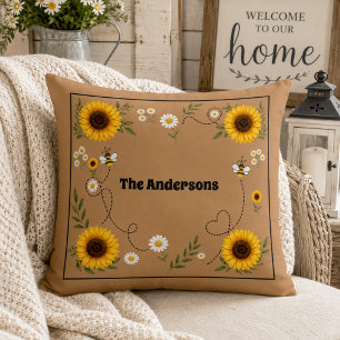 Personalisierte Sonnenblume   Kissen