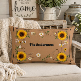Personalisierte Sonnenblume Lendenkissen