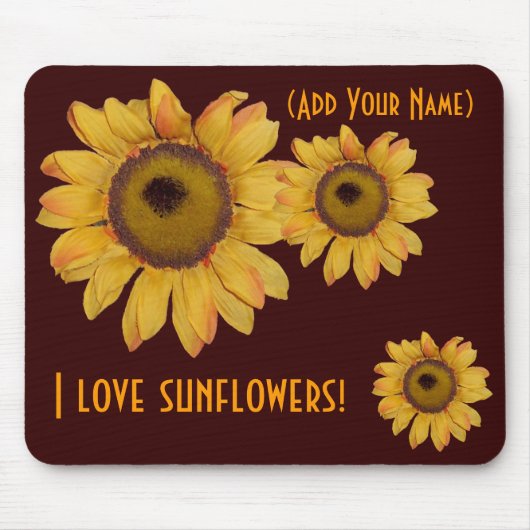 Personalisierte Sonnenblume-Mausunterlage Mousepad (Vorne)