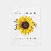 Personalisierte Sonnenblume Monatlicher Meilenstei Fleecedecke (Vorderseite)