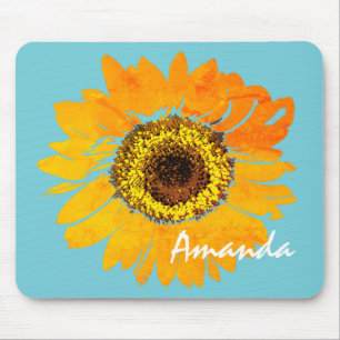 Personalisierte Sonnenblume Mousepad