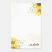 Personalisierte Sonnenblume Nachhinweise Post-it Klebezettel (Vorderseite)