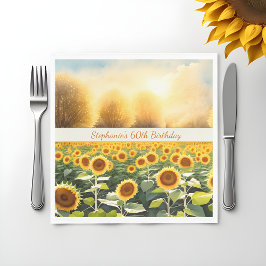 Personalisierte Sonnenblume Napkins - Rustikaler C Serviette