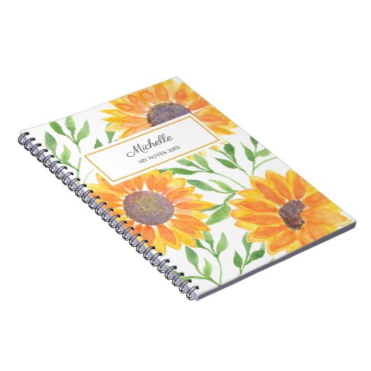 Personalisierte Sonnenblume Notizblock (Rechte Seite)