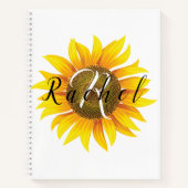 Personalisierte Sonnenblume Notizblock (Vorderseite)