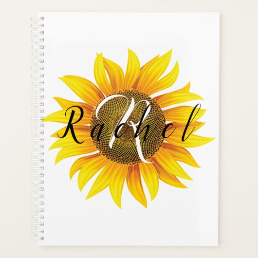 Personalisierte Sonnenblume Planer (Vorderseite)