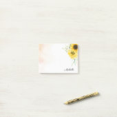 Personalisierte Sonnenblume Post-it Klebezettel (Auf Schreibtisch)