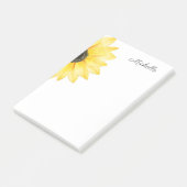 Personalisierte Sonnenblume Post-it Klebezettel (angewinkelt)
