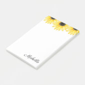 Personalisierte Sonnenblume Post-it Klebezettel (angewinkelt)