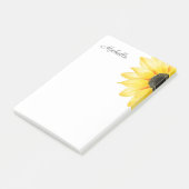 Personalisierte Sonnenblume Post-it Klebezettel (angewinkelt)