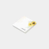 Personalisierte Sonnenblume Post-it Klebezettel (angewinkelt)