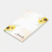 Personalisierte Sonnenblume Post-it Klebezettel (angewinkelt)