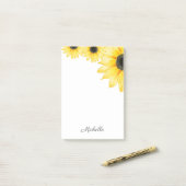 Personalisierte Sonnenblume Post-it Klebezettel (Auf Schreibtisch)