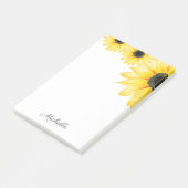 Personalisierte Sonnenblume Post-it Klebezettel (angewinkelt)