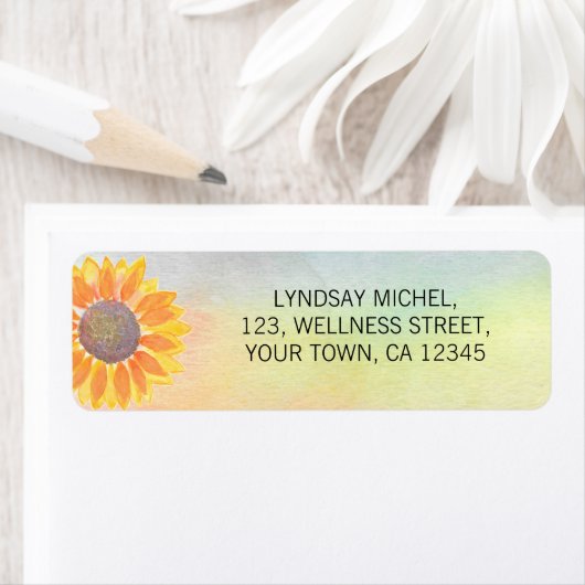 Personalisierte Sonnenblume Rücksendeadresse (Insitu)