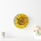 Personalisierte Sonnenblume  Runde Wanduhr (Zuhause)