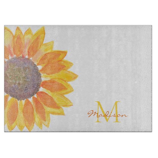 Personalisierte Sonnenblume Schneidebrett (Vorderseite)