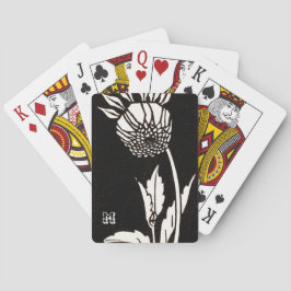 Personalisierte Sonnenblume Schwarz und Weiß Spielkarten
