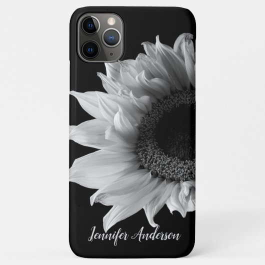 Personalisierte Sonnenblume - Schwarzweißfoto Case-Mate iPhone Hülle (Rückseite)