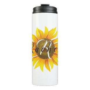 Personalisierte Sonnenblume Thermosbecher