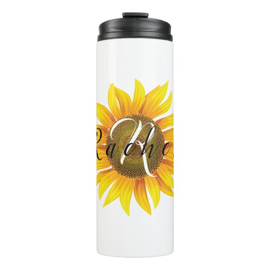 Personalisierte Sonnenblume Thermosbecher (Vorderseite)