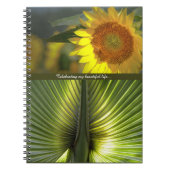 Personalisierte Sonnenblume und Palm Notepad Notizblock (Vorderseite)