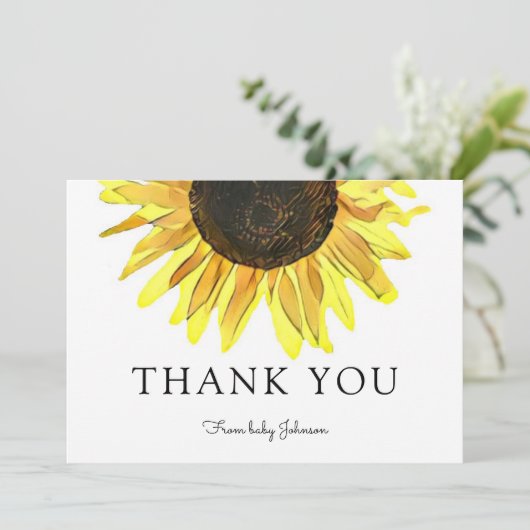 Personalisierte Sonnenblume Vielen Dank (Stehend Vorderseite)