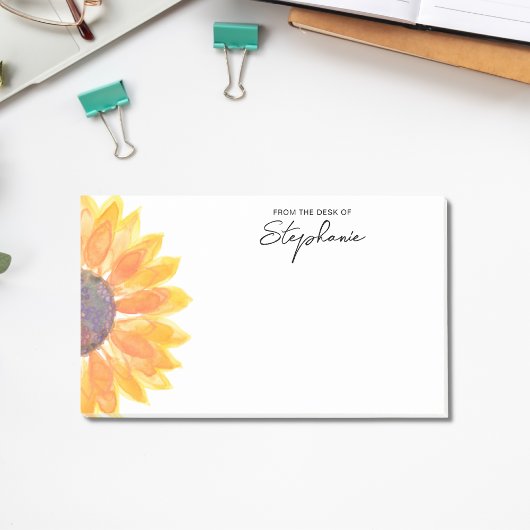Personalisierte Sonnenblume vom Schreibtisch Post-it Klebezettel