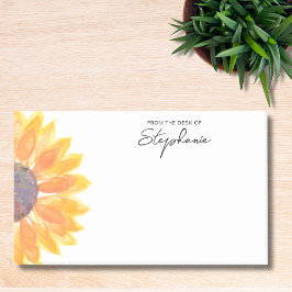 Personalisierte Sonnenblume vom Schreibtisch Post-it Klebezettel