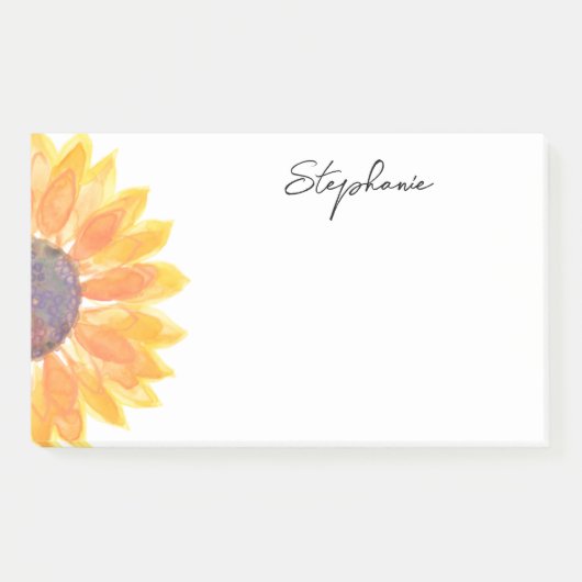 Personalisierte Sonnenblume vom Schreibtisch Post-it Klebezettel (Vorderseite)