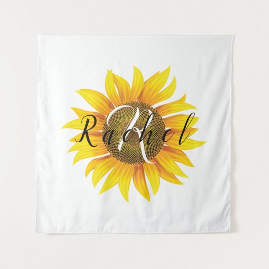 Personalisierte Sonnenblume Wandteppich (Vorderseite)